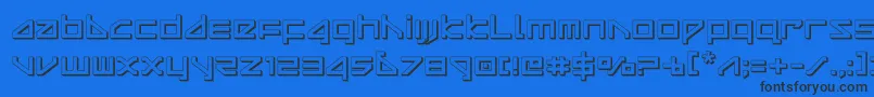 deltaray3d Font – Black Fonts on Blue Background