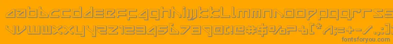 deltaray3d-Schriftart – Graue Schriften auf orangefarbenem Hintergrund