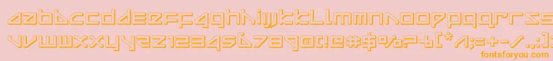 deltaray3d-Schriftart – Orangefarbene Schriften auf rosa Hintergrund
