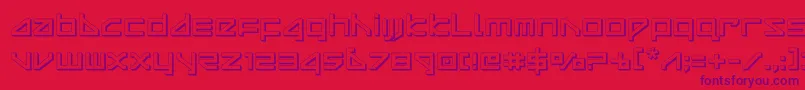 deltaray3d Font – Purple Fonts on Red Background