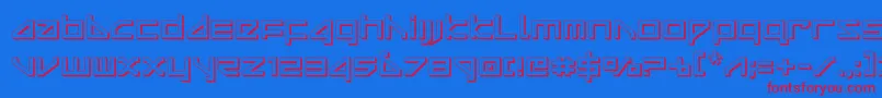 deltaray3d-Schriftart – Rote Schriften auf blauem Hintergrund
