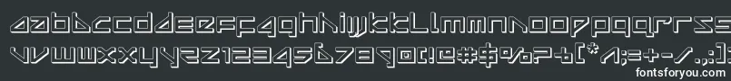 deltaray3d-fontti – valkoiset fontit mustalla taustalla
