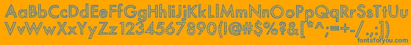 Mixstriped Font – Blue Fonts on Orange Background