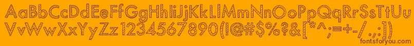 Mixstriped Font – Brown Fonts on Orange Background