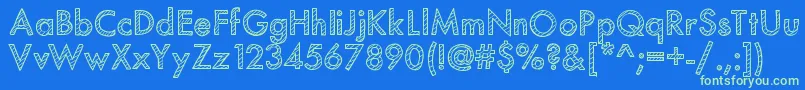 Mixstriped Font – Green Fonts on Blue Background