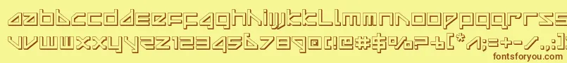 deltaray3d Font – Brown Fonts on Yellow Background