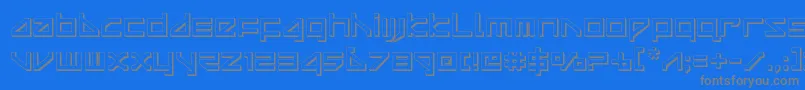 deltaray3d-Schriftart – Graue Schriften auf blauem Hintergrund