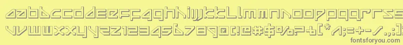 deltaray3d Font – Gray Fonts on Yellow Background