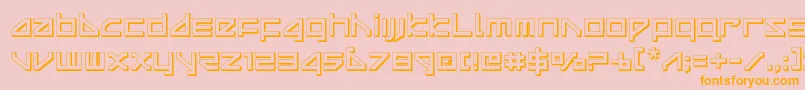 deltaray3d-Schriftart – Orangefarbene Schriften auf rosa Hintergrund