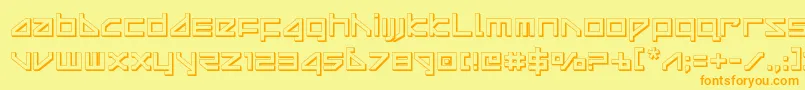 deltaray3d Font – Orange Fonts on Yellow Background