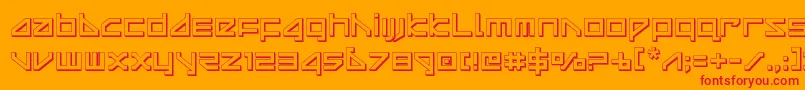 フォントdeltaray3d – オレンジの背景に赤い文字