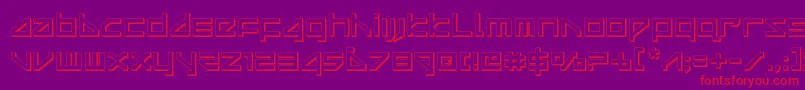 フォントdeltaray3d – 紫の背景に赤い文字
