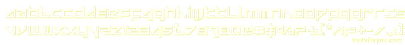 フォントdeltaray3d – 白い背景に黄色の文字