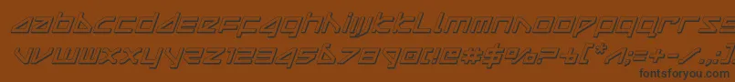 deltaray3dital-Schriftart – Schwarze Schriften auf braunem Hintergrund