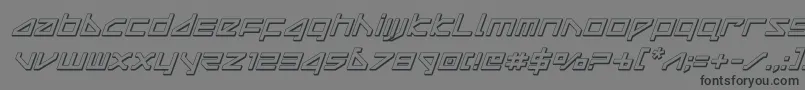 フォントdeltaray3dital – 黒い文字の灰色の背景