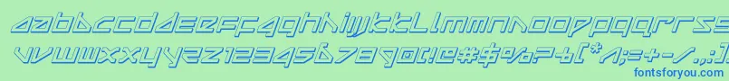 deltaray3dital Font – Blue Fonts on Green Background