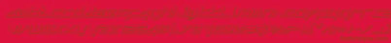 deltaray3dital Font – Brown Fonts on Red Background