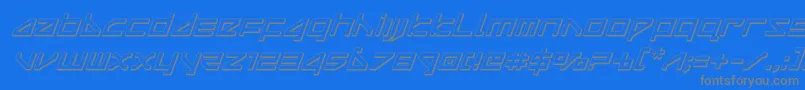 deltaray3dital Font – Gray Fonts on Blue Background