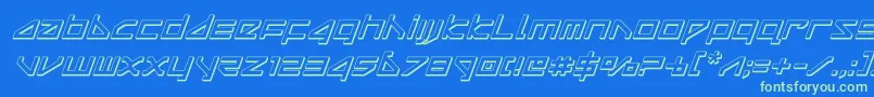 Weitere Informationen zur deltaray3dital-Schriftart deltaray3dital-Schriftart – Grüne Schriften auf blauem Hintergrund