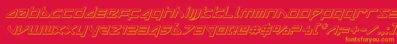 deltaray3dital Font – Orange Fonts on Red Background