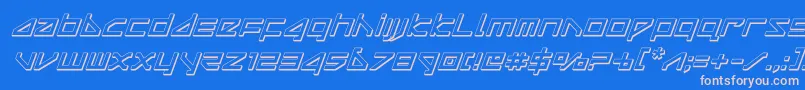 deltaray3dital Font – Pink Fonts on Blue Background