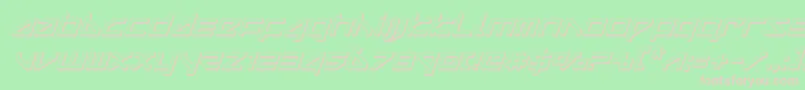 フォントdeltaray3dital – 緑の背景にピンクのフォント