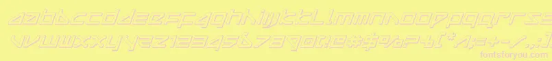 フォントdeltaray3dital – ピンクのフォント、黄色の背景