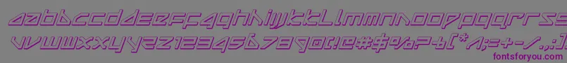 フォントdeltaray3dital – 紫色のフォント、灰色の背景