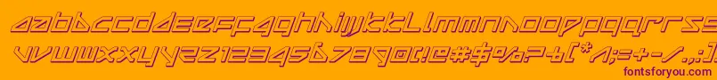 deltaray3dital Font – Purple Fonts on Orange Background