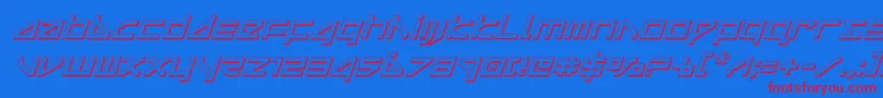 deltaray3dital Font – Red Fonts on Blue Background
