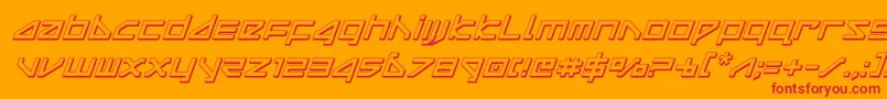 deltaray3dital Font – Red Fonts on Orange Background