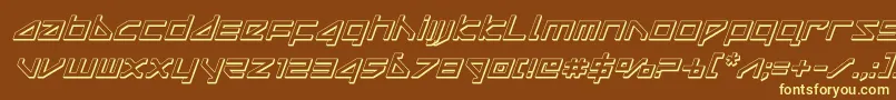 deltaray3dital-fontti – keltaiset fontit ruskealla taustalla