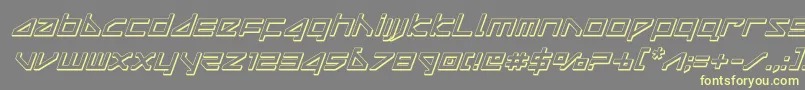 deltaray3dital-Schriftart – Gelbe Schriften auf grauem Hintergrund
