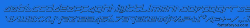 deltaray3dital-Schriftart – Schwarze Schriften auf blauem Hintergrund