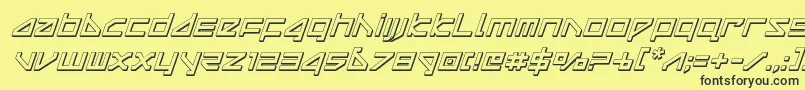 deltaray3dital Font – Black Fonts on Yellow Background