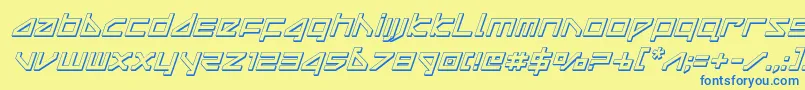 deltaray3dital-Schriftart – Blaue Schriften auf gelbem Hintergrund