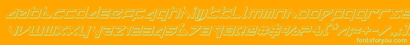 deltaray3dital-Schriftart – Grüne Schriften auf orangefarbenem Hintergrund