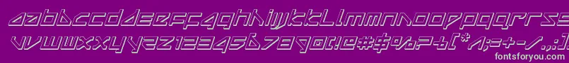 deltaray3dital Font – Green Fonts on Purple Background