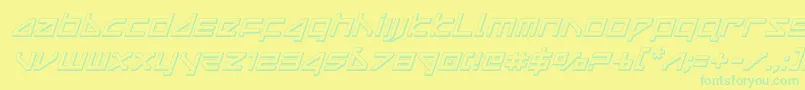 deltaray3dital Font – Green Fonts on Yellow Background