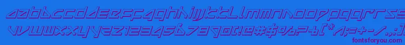 deltaray3dital Font – Purple Fonts on Blue Background