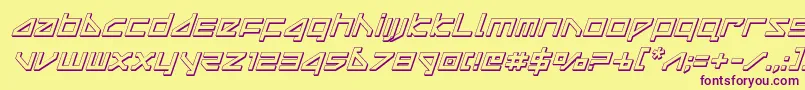 deltaray3dital Font – Purple Fonts on Yellow Background
