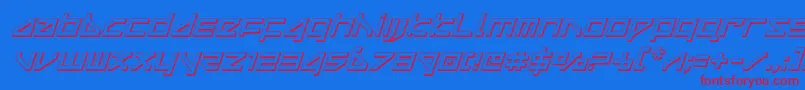 deltaray3dital-Schriftart – Rote Schriften auf blauem Hintergrund