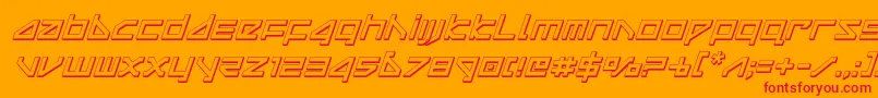 deltaray3dital Font – Red Fonts on Orange Background