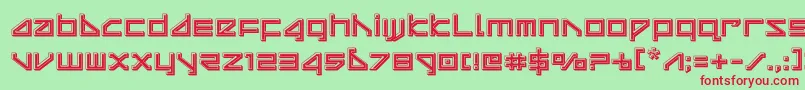 deltaraybevel Font – Red Fonts on Green Background