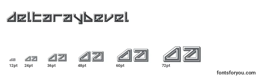 Размеры шрифта Deltaraybevel