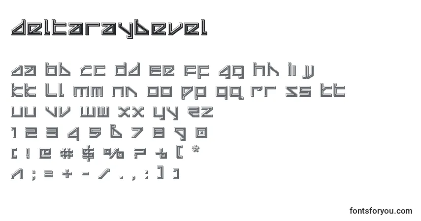Шрифт Deltaraybevel (124864) – алфавит, цифры, специальные символы