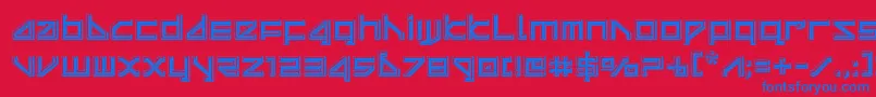 フォントdeltaraybevel – 赤い背景に青い文字