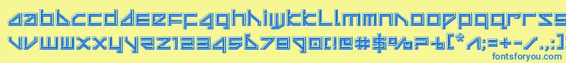deltaraybevel Font – Blue Fonts on Yellow Background