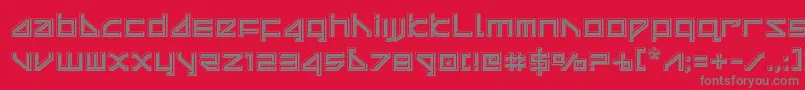 deltaraybevel Font – Gray Fonts on Red Background