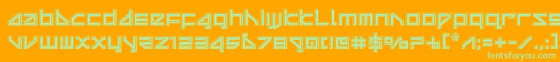 deltaraybevel Font – Green Fonts on Orange Background